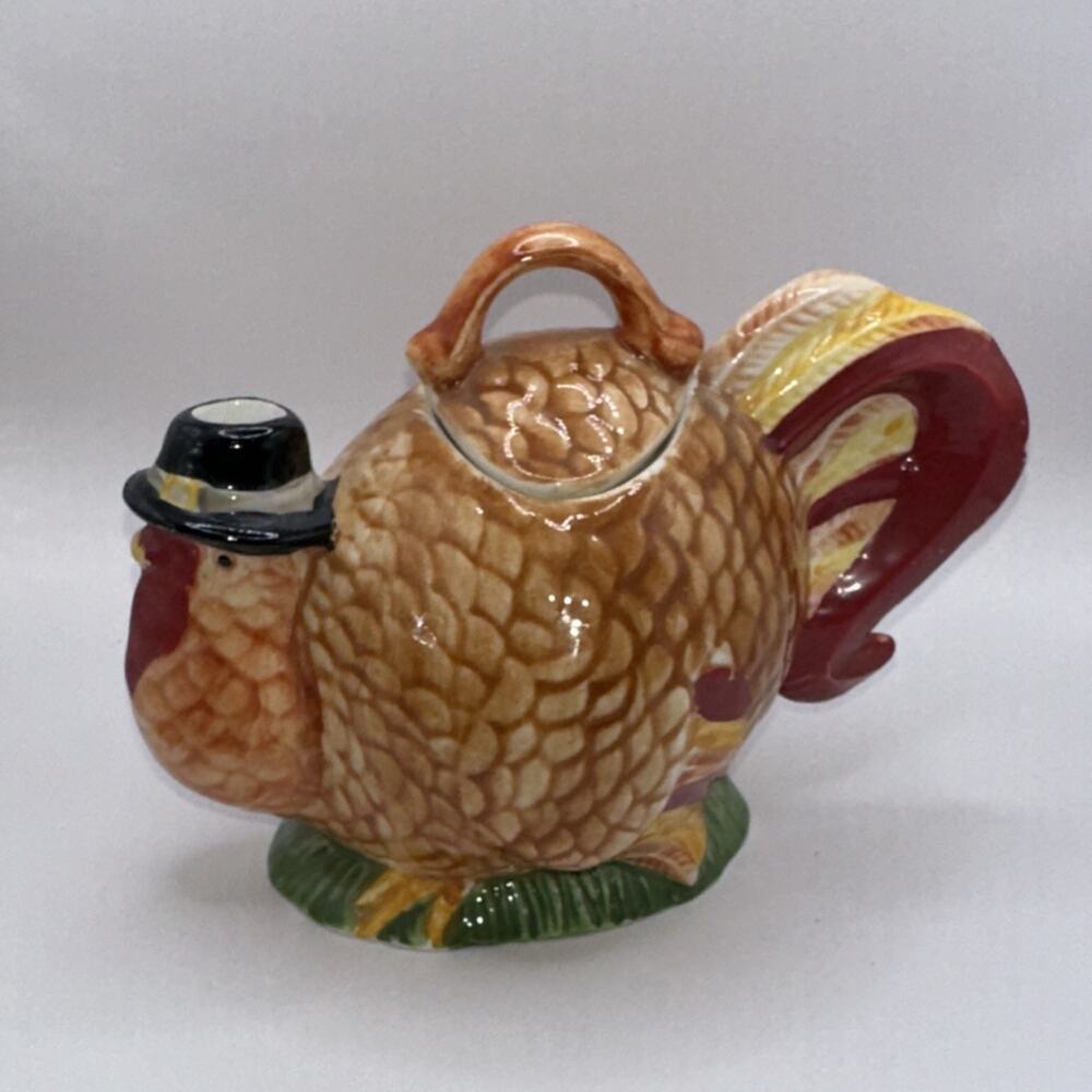 Anthropomorphic Small Ceramic Turkey Teapot by Papel Giftware